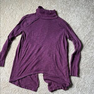 We the Free Purple Turtleneck Sweater open back